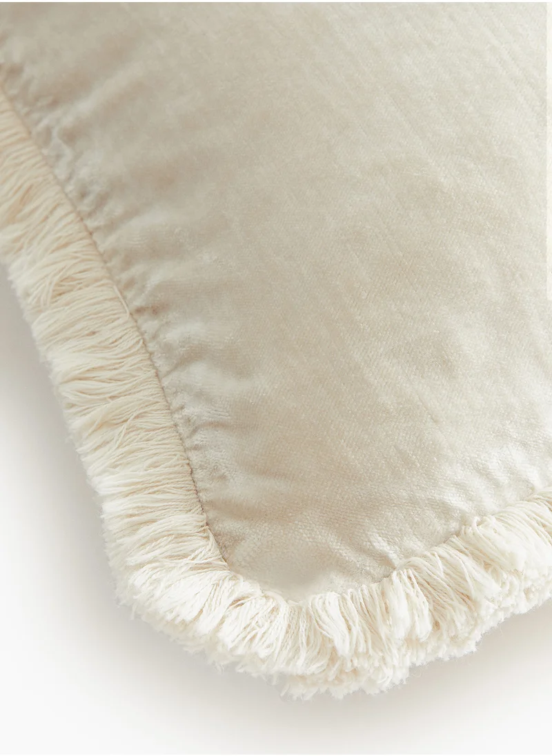 H&M Fringed Velvet Cushion Cover