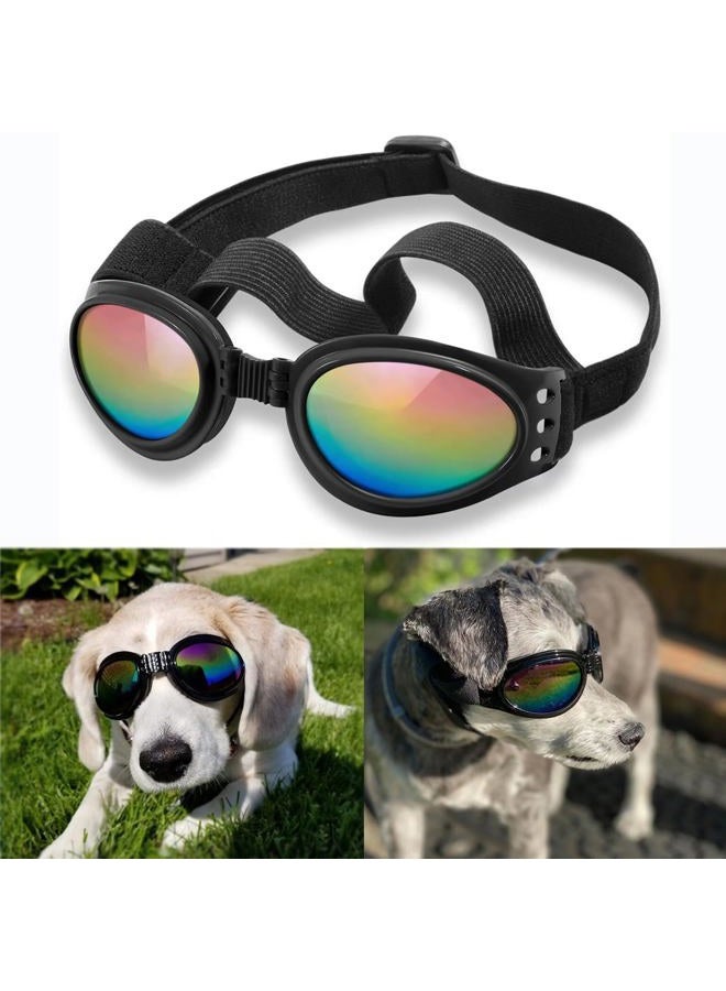 QUMY Dog Sunglasses Dog Goggles for Medium Large Breed Dogs, Wind Dust Fog Protection Eye Wear Pet Glasses with Adjustable Strap for Motorcycle Car Driving Bike Riding Hiking Swimming Over 15lbs Black - Image 1