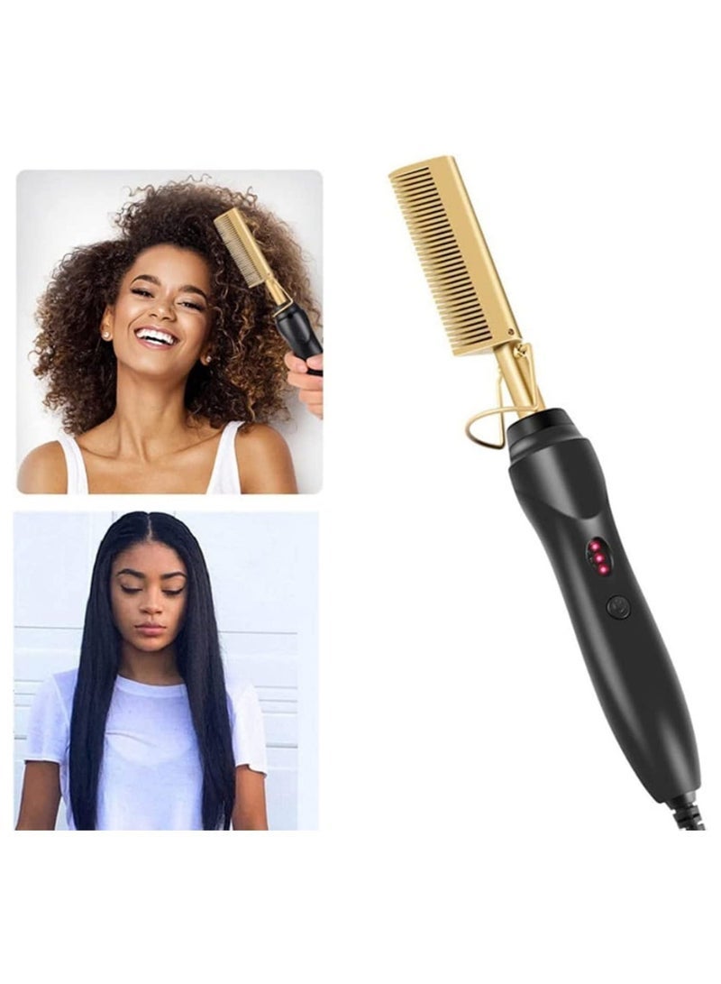 2 in 1 Hot Comb Straightener Electric Hair Straightener Hair Curler Wet Dry Use Hair Flat Irons Hot Heating Comb For Hair - Image 4