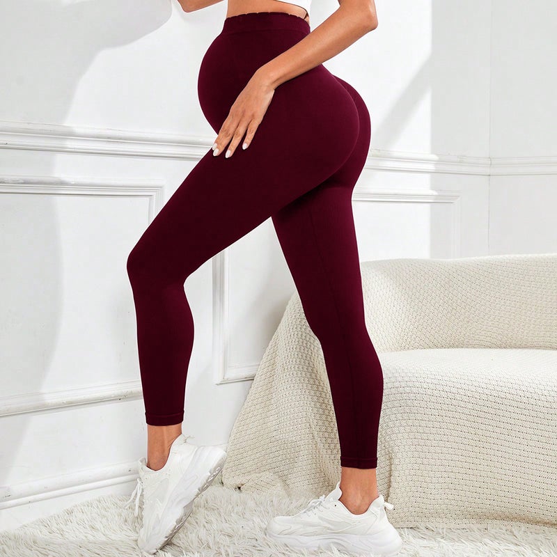 Autumn Winter Maternity Yoga Pants High-Elasticity Breathable Navy blue  - Image 2