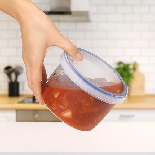 Lustroware Set of 3, Lustroware Airtight Nestable Food Storage Containers with Lids, Reusable BPA Free Meal Prep Canisters with Measurement Marks, Pantry & Fridge Organization, Microwave Safe (8.5, 17, 25 oz) - Image 2