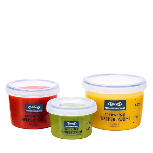 Lustroware Set of 3, Lustroware Airtight Nestable Food Storage Containers with Lids, Reusable BPA Free Meal Prep Canisters with Measurement Marks, Pantry & Fridge Organization, Microwave Safe (8.5, 17, 25 oz) - Image 1