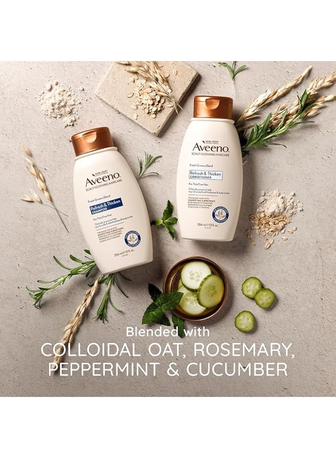 Aveeno, Fresh Greens Blend Sulfate-Free Conditioner with Rosemary, Peppermint & Cucumber, Paraben-Free, 12oz (354ML) - Image 3