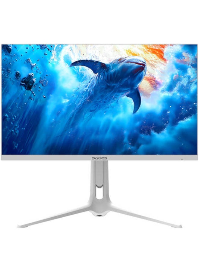 SADES RS-Dolphin 27-Inch 4K UHD IPS Dual-Mode Gaming Monitor, 160Hz-320Hz, 0.5ms MPRT, Adaptive Sync, HDR, HDMI 2.1, DisplayPort 1.4 - White