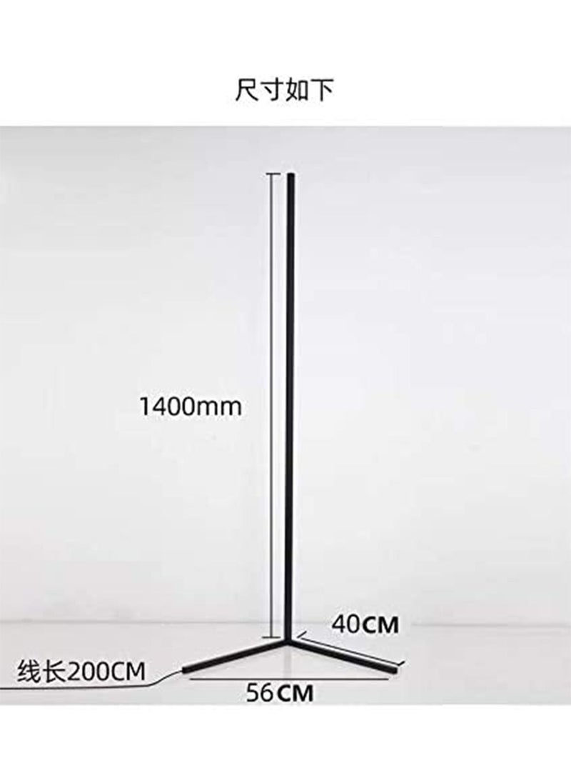 GT-Wheel - Smart RGB Floor Lamp Minimalist LED Corner Floor Lamp with Remote Control RGB Color Changing Bar Atmosphere Standing Lamp (Black) - Image 1