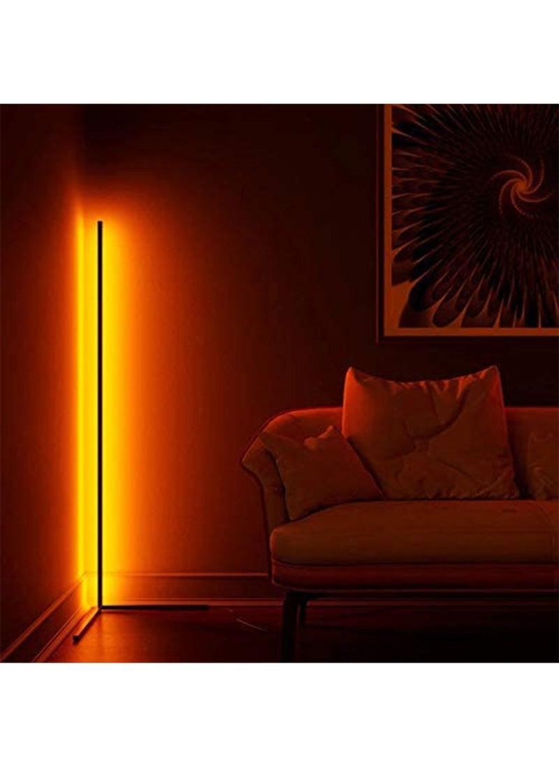 GT-Wheel - Smart RGB Floor Lamp Minimalist LED Corner Floor Lamp with Remote Control RGB Color Changing Bar Atmosphere Standing Lamp (Black) - Image 1