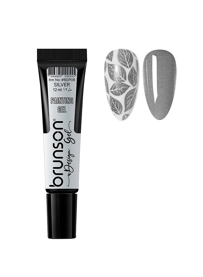 brunson Gel Polish Nail Art Gel Liner - 1 pcs 12ml Classic Color Gel Art Paint for Nails Built Thin French Line Nail Art Brush in Gel Pens Soak off Manicure Salon Nails Art BDP08  - Image 1