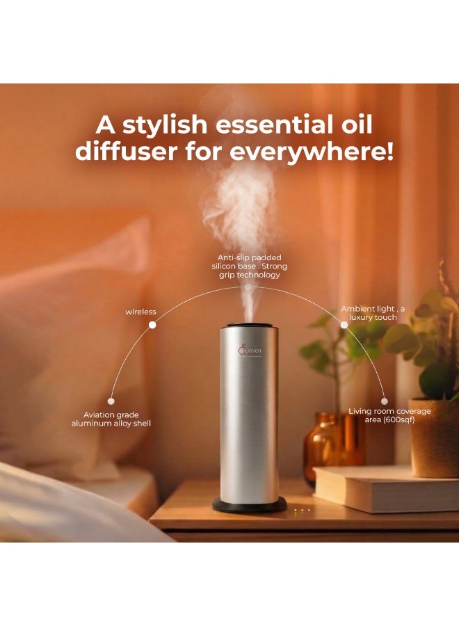 Eleven Scent A5 Silver Scent Diffuser Essential Oil Diffuser Luxury Aroma Diffuser Quiet Air Freshener Home Office Car Fragrance Machine Long Lasting Scent Modern Design Eleven Scent - Image 2
