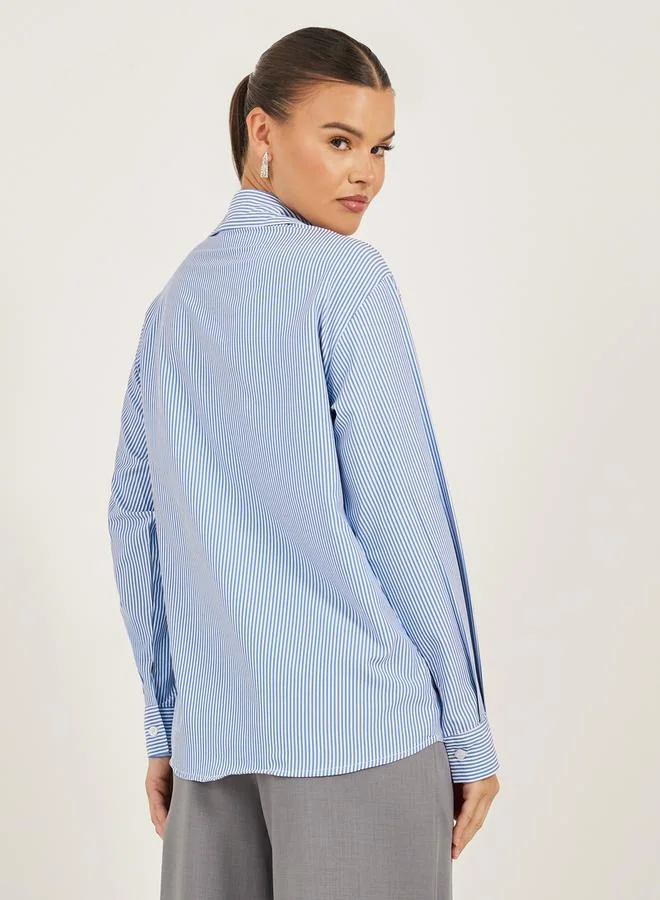 Take Two Striped Pocket Detail Regular Fit Shirt by Styli