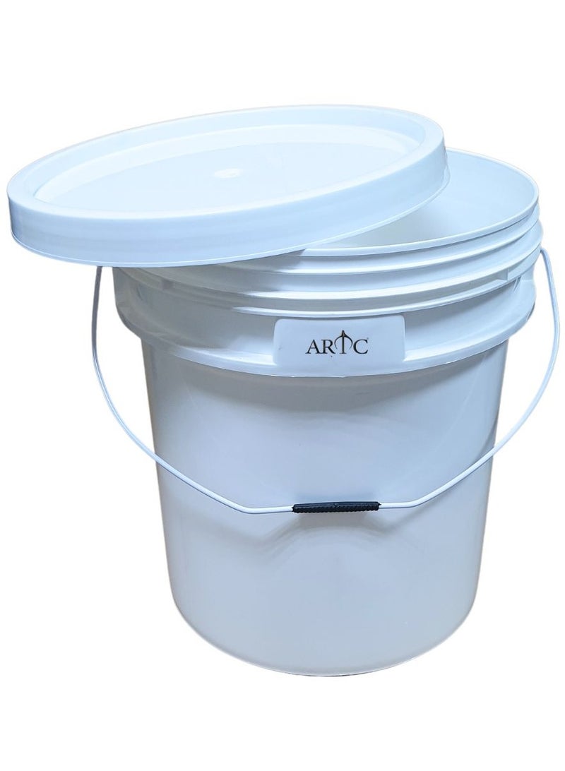 ARTC 3PCS All Purpose Food Grade BPA Free Heavy Duty Plastic Pail Paint Bucket 18 LTR White - Image 2