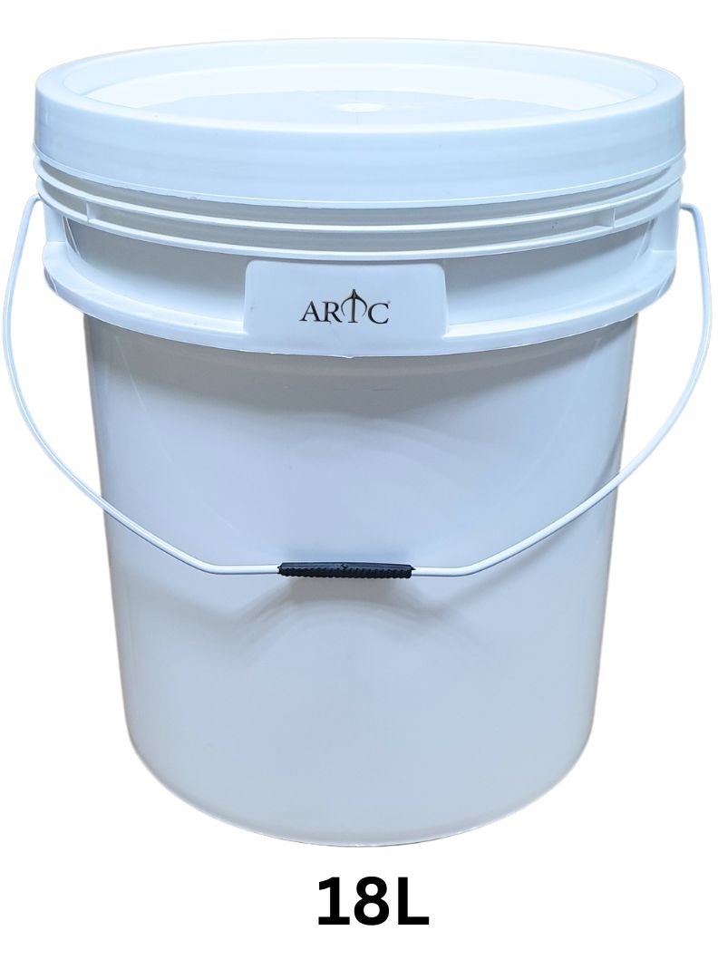 ARTC 3PCS All Purpose Food Grade BPA Free Heavy Duty Plastic Pail Paint Bucket 18 LTR White - Image 3