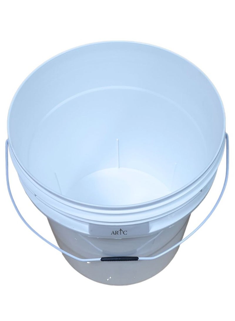 ARTC 3PCS All Purpose Food Grade BPA Free Heavy Duty Plastic Pail Paint Bucket 18 LTR White - Image 5