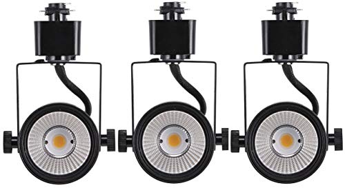 CLOUDY BAY 8W dimmable LED Track Light Head,CRI 90+ Day Light 5000K,Adjustable Tilt Angle Track Lighting Fixture,40° Angle for Accent Retail,Black Finish Halo Type - 3 Pack - Image 1