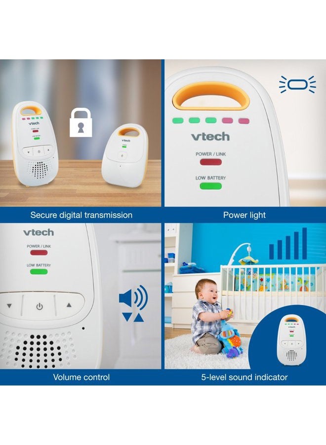 vtech DM111 Upgraded Audio Baby Monitor. 1 Parent Unit with Rechargeable Battery, Best-in-Class Long Range, Digital Wireless Transmission, Crystal-Clear Sound, Plug & Play, Sound Indicator & Alerts - Image 5