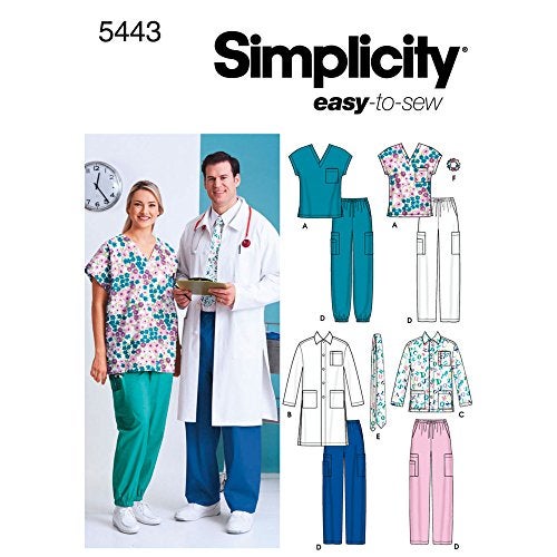 Simplicity نمط خياطة سهل للزي الطبي للرجال والنساء، مقاسات XL-XXXL - Image 2