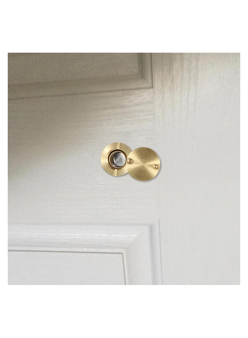 KASTWAVE Safety Door Viewer, Solid Brass 200-degree Door Viewer/Peephole with Heavy Duty Rotating Privacy Cover for 35-60mm Thickness Doors, Durable Door Viewer for Home Office Hotel (Gold)  - Image 3