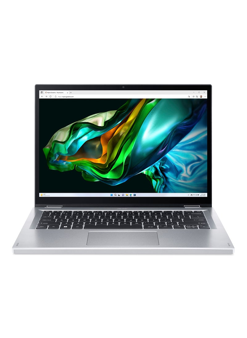 Acer Aspire 3 Spin 14 2-in-1 Convertible (2023)A3SP14-31PT-33DA Touchscreen Laptop With 14-Inch Display, Core i3-N305 Processor/4GB RAM/256GB SSD/Intel UHD Graphics/Windows 11 Home With Pen English/Arabic Silver - Image 1