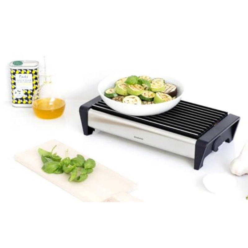477102 Food Warmer, 2 Burner - Matt Steel With Black Grill - Image 2