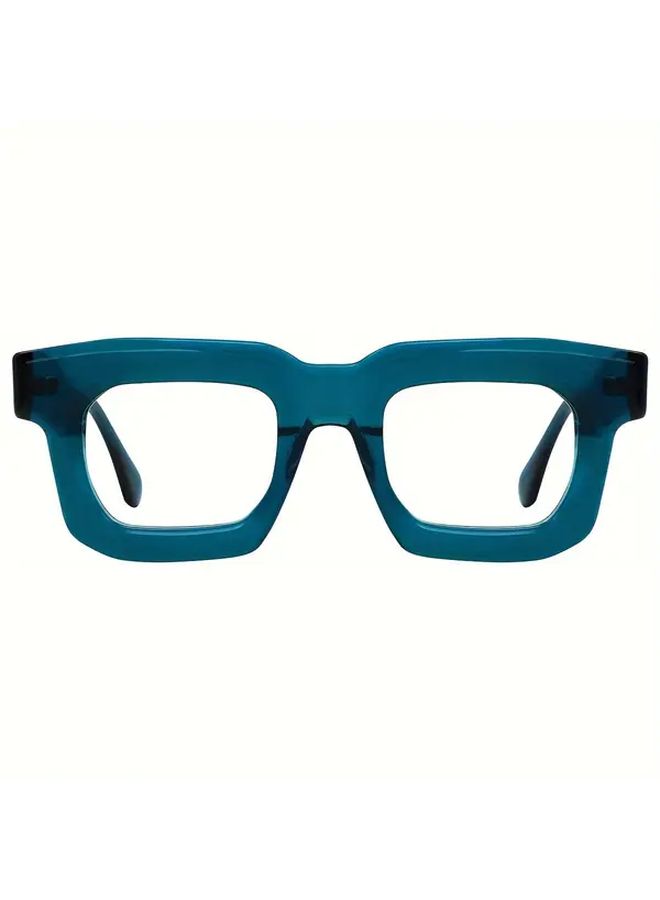 FYTOO Women Blue Square Acetate Fashion Glasses Lightweight Casual Stylish - Image 2
