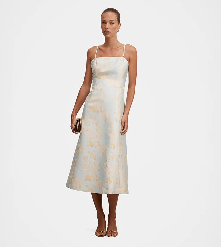 فورايفر نيو Charlotte Floral Jacquard Midi
