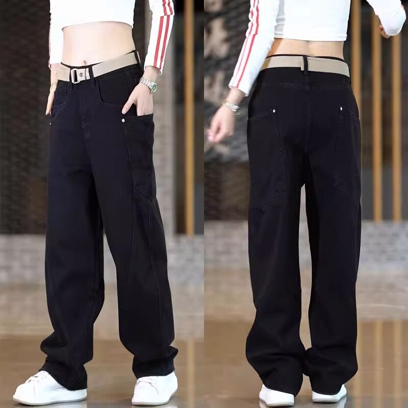 Unisex Classic Denim Jeans Loose Fit Daily Outdoor Wear - Image 2
