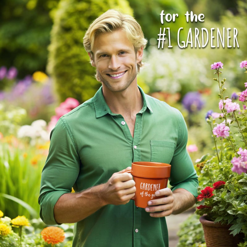 VELENTI Gardener Coffee Mug Gift - Funny Plant Pot Mug with Shovel Spoon - Cool Coffee Mugs for Men, Women - Mug for Gardeners, Dad Birthday Gifts, Cute Mom Christmas Gifts (Gardener Coffee Mug) - Image 4