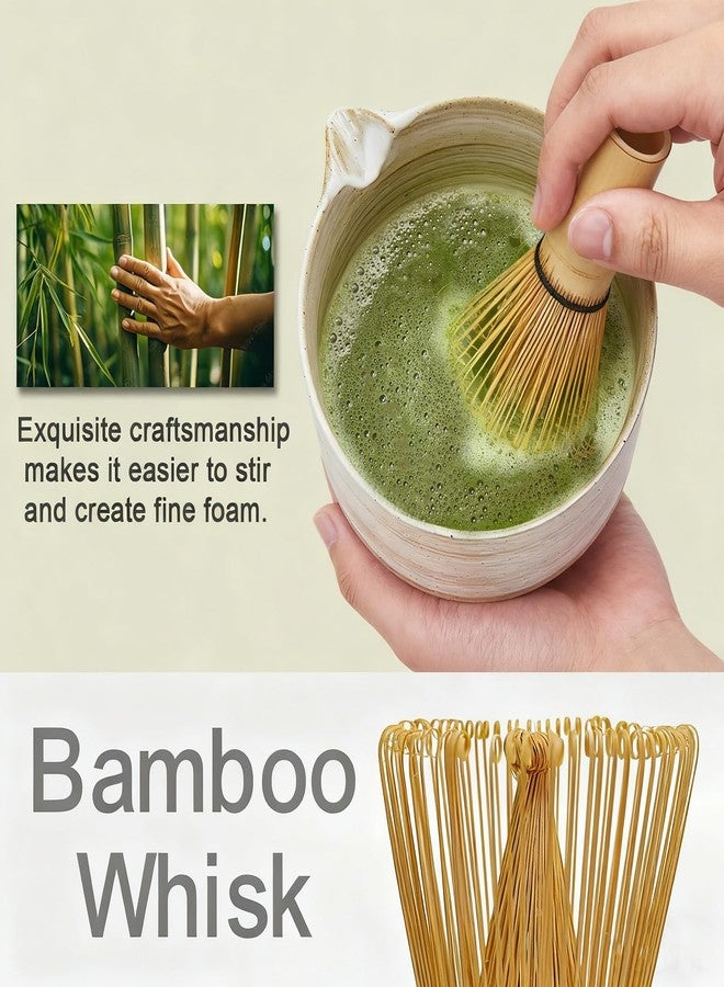 TAICORE Matcha Whisk Set, 6 Pieces, with Bamboo Whisk, Ceramic Bowl, Sifter, Scoop, and All Accessories, Matcha Tea Set - Image 4