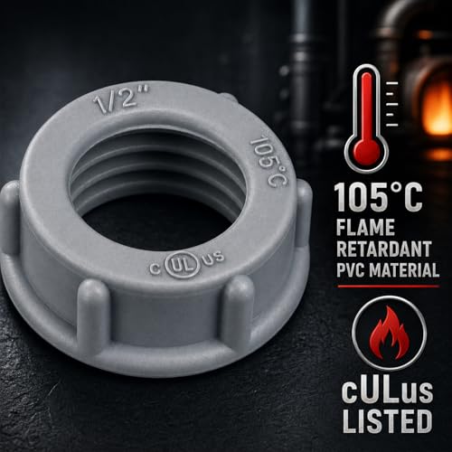 Pushglossy 50 Pcs Plastic Insulating Bushing Threaded Electrical Bushings for Emt, Rigid or Imc Conduit Fitting (1/2 Inch) - Image 3