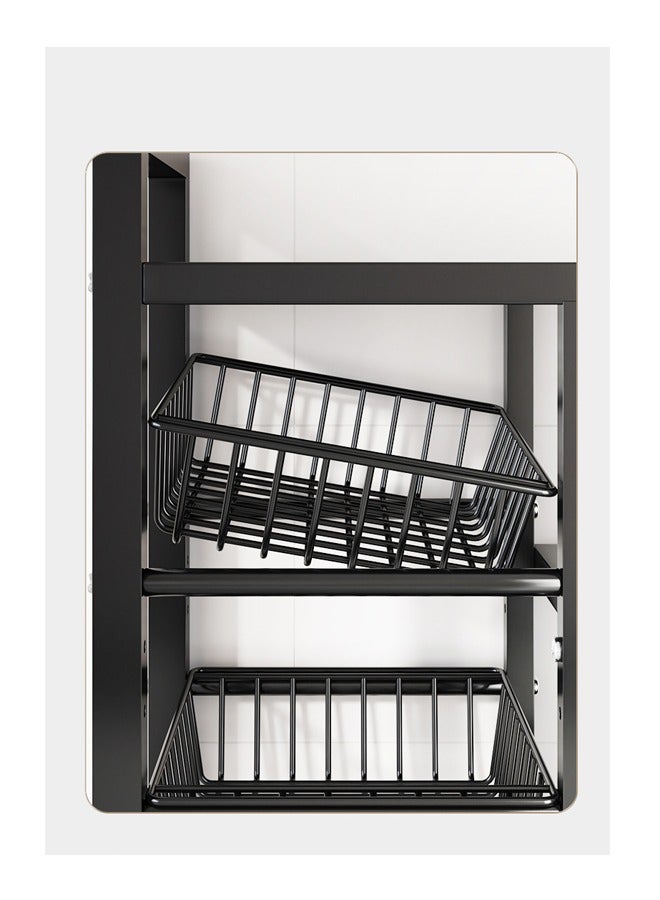 Storage racks, with sunken wire baskets, large-capacity shelf units, independent metal racks, carbon steel material, easy-to-assemble storage racks for kitchen storage, black - Image 5