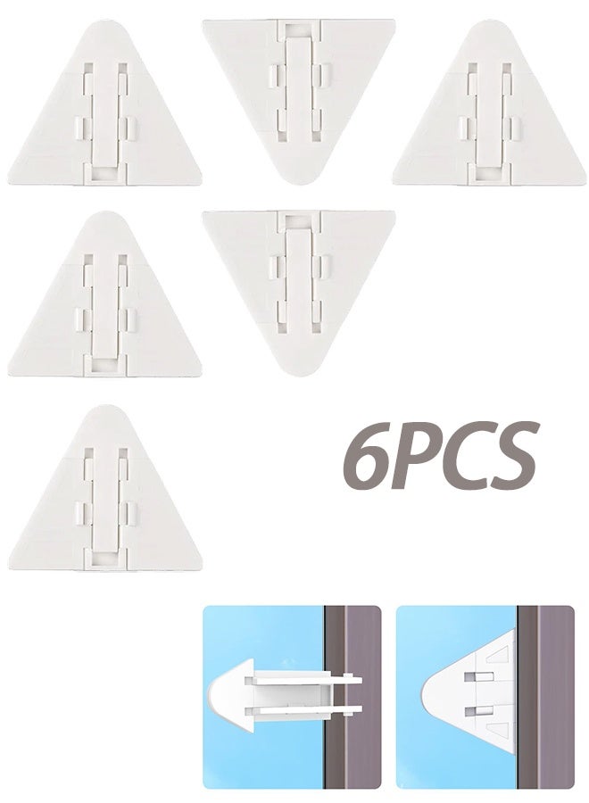 6PCS Sliding Door Locks, Security Proofing Latch Stopper for Closet, Window and Sliding Glass Door, No Tools Needed, Strong Adhesive, White - Image 1