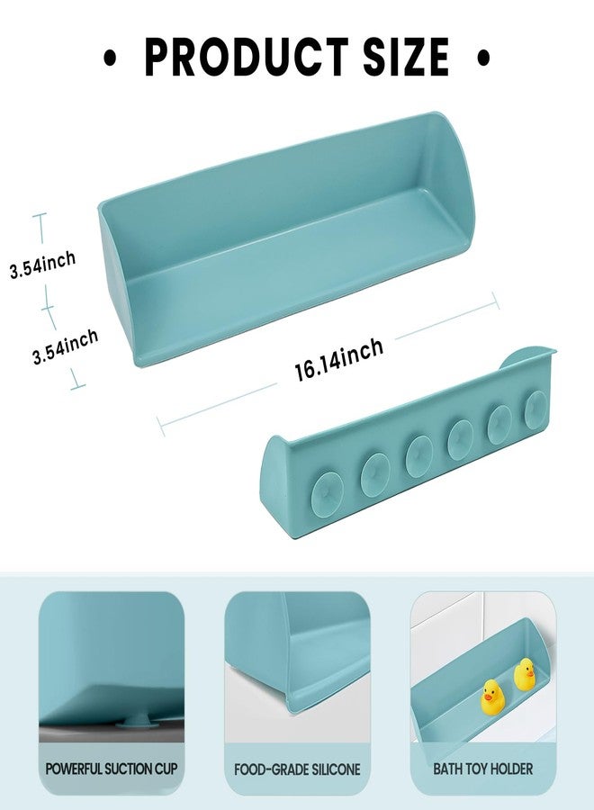 WaterLuu Silicone Bathtub Splash Guard with Strong Suction Cups, Bath Toy Holder & Water Spill Protector for Kids, No-Mess Play Shelf Organizer, Toddler Bath Essentials (White) - Image 2