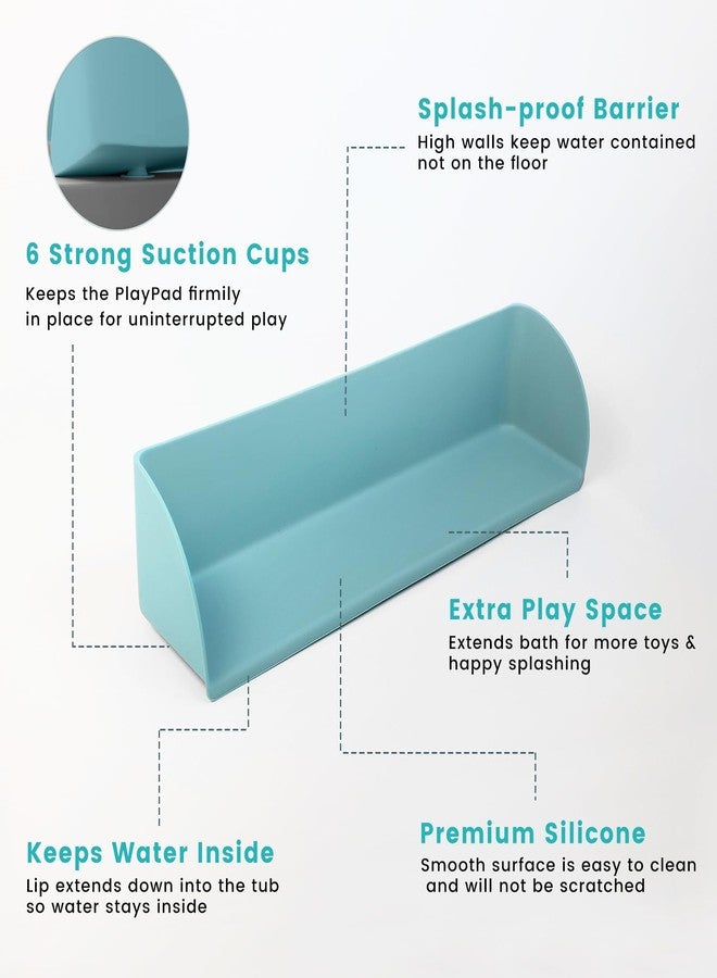 WaterLuu Silicone Bathtub Splash Guard with Strong Suction Cups, Bath Toy Holder & Water Spill Protector for Kids, No-Mess Play Shelf Organizer, Toddler Bath Essentials (White) - Image 5