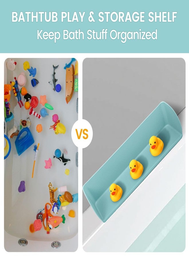 WaterLuu Silicone Bathtub Splash Guard with Strong Suction Cups, Bath Toy Holder & Water Spill Protector for Kids, No-Mess Play Shelf Organizer, Toddler Bath Essentials (White) - Image 4