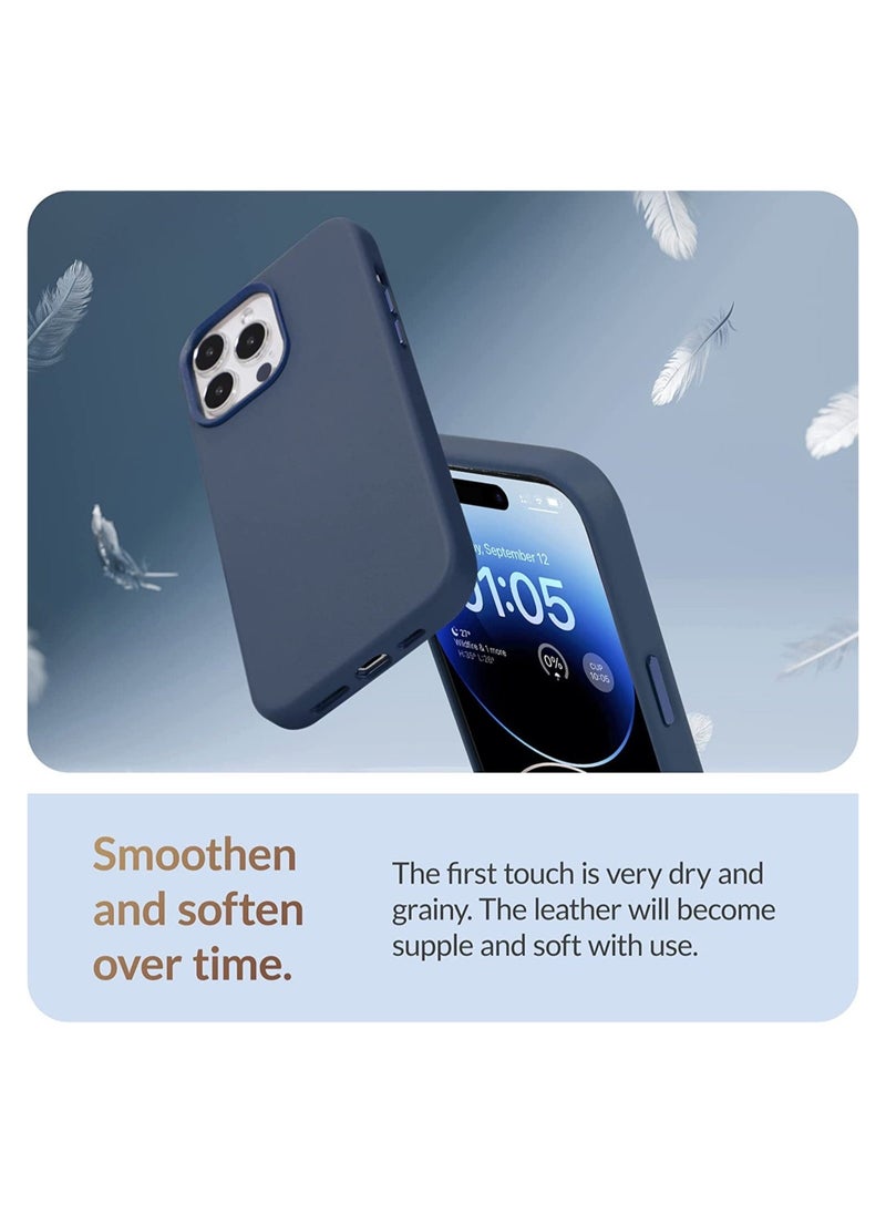 Raxoom For iPhone 14 Pro Max European Nappa Leather Case - Smoothen and Soften Over Time - Compatible with Magsafe - Image 4