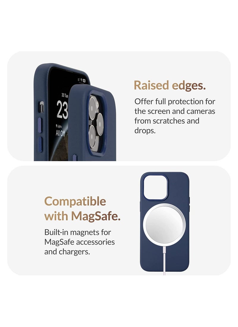 Raxoom For iPhone 14 Pro Max European Nappa Leather Case - Smoothen and Soften Over Time - Compatible with Magsafe - Image 5