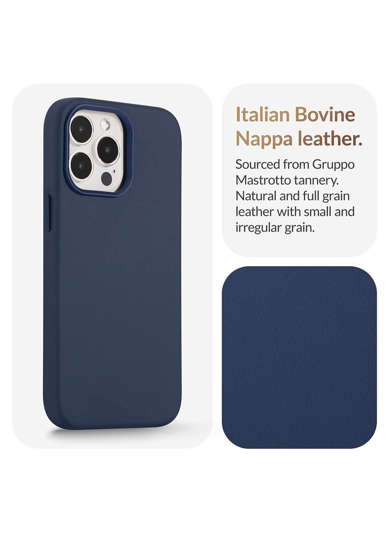 Raxoom For iPhone 14 Pro Max European Nappa Leather Case - Smoothen and Soften Over Time - Compatible with Magsafe - Image 2