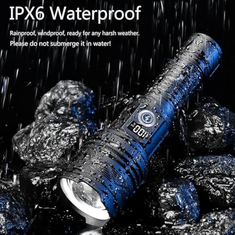 Rechargeable Flashlight 20000 High Lumens, Powerful Led Tactical Flashlights with Zoomable, 6 Modes & Memory Function, IPX7 Waterproof, Brightest Flashlight for Camping, Emergencies, Dog Walking - Image 5