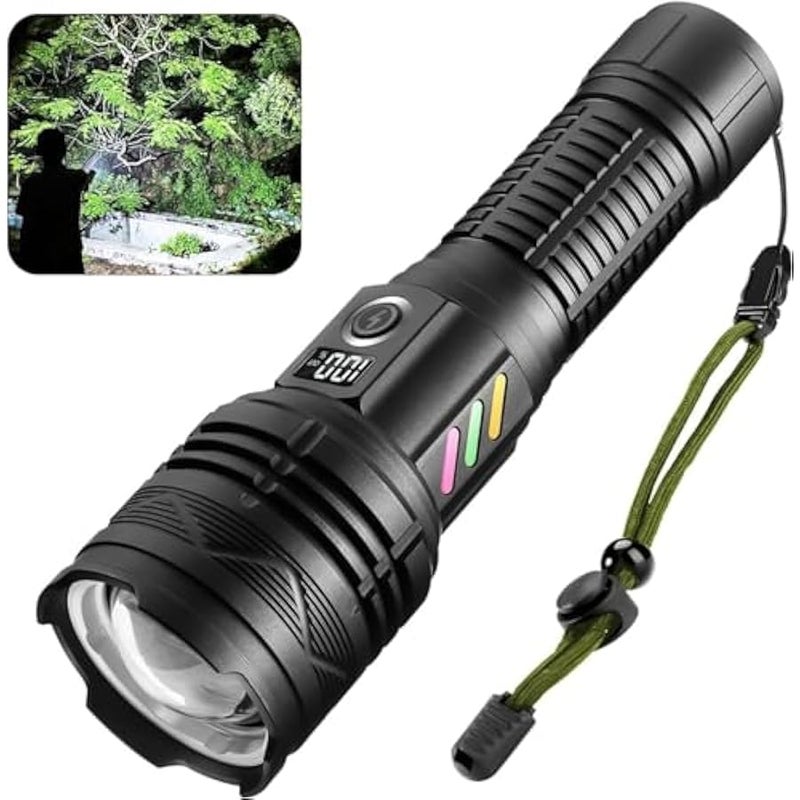 Rechargeable Flashlight 20000 High Lumens, Powerful Led Tactical Flashlights with Zoomable, 6 Modes & Memory Function, IPX7 Waterproof, Brightest Flashlight for Camping, Emergencies, Dog Walking - Image 1