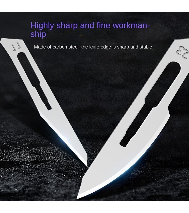 Commonly Used 11 23 Carbon Steel Blade Set Economical And Practical 43 Piece Engraving Tool Knife Set With Stainlees Steel Handle Holder And Iron Box For Model Making Carving Craft Knives Mobile PCB Repair - Image 4