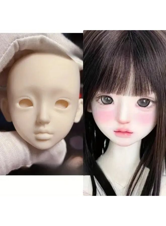 Customizable Realistic Six Part Open Face Blank Head MJD Doll With Replaceable Eyes Lanlan Color - Image 3