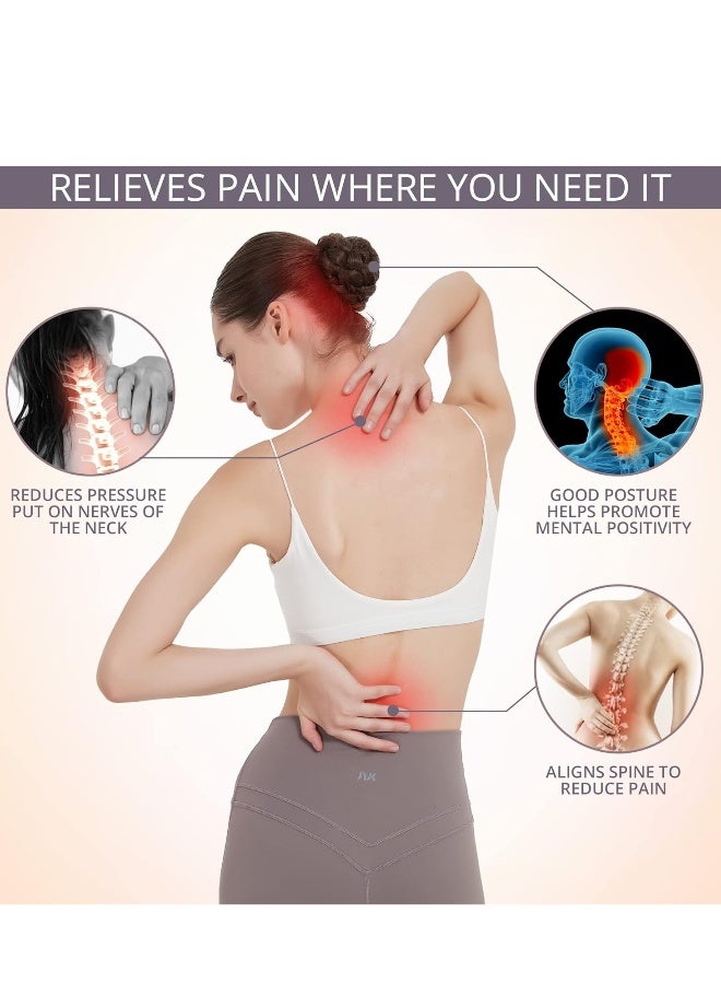 مصحح وضعية الجسم للنساء والرجال، دعامة ظهر قابلة للتنفس لتصحيح الوضعية، مصحح وضعية الظهر القابل للتعديل لتصحيح الجسم - تخفيف آلام الظهر والكتف والعمود الفقري (صغير/متوسط) - Image 4