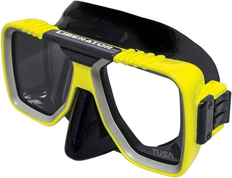 TUSA Liberator Diving Mask with Anti-Fog Lens - Black and Yellow Frame - Image 1