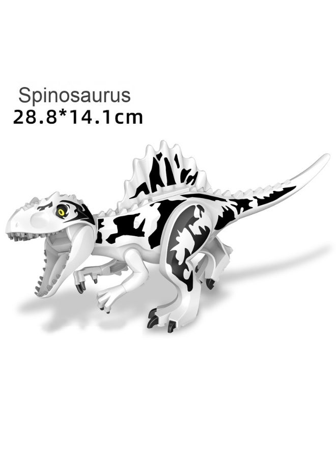 NIBEMINENT Jurassic Dinosaur Building Blocks Set - T-Rex, Brachiosaurus, Stegosaurus, and Crystallized Assembly Kit