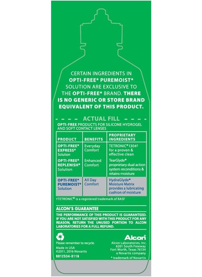 Opti-Free Puremoist Multi-Purpose Disinfecting Solution with Lens Case, 10-Ounces, 10 FL Oz (Pack of 1)  - Image 5