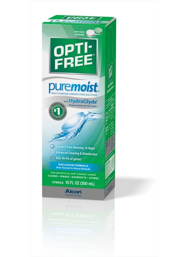 Opti-Free Puremoist Multi-Purpose Disinfecting Solution with Lens Case, 10-Ounces, 10 FL Oz (Pack of 1)  - Image 4