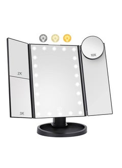 General Luminous vanity mirror with 22 LED lights, dual power supply 1x/2x/3x/10x, adjustable mirror, 180 degree adjustable angle, travel vanity mirror  - Image 1