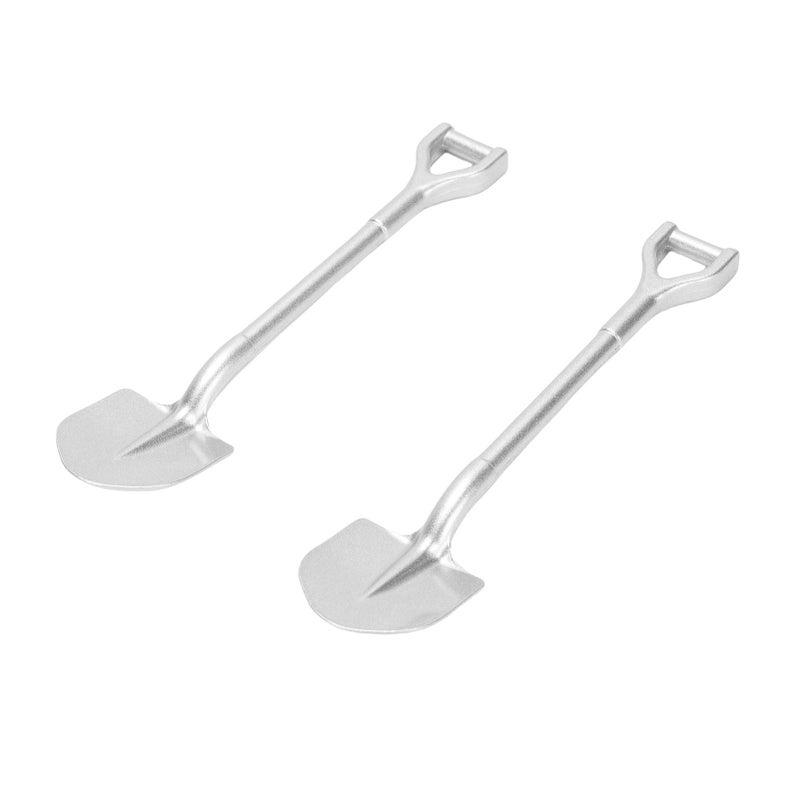 2PCS RC Simulation Metal Shovel Alloy RC Car Shovel Tool for 1/10 RC Crawler Decoration Accessories Silver - Image 5