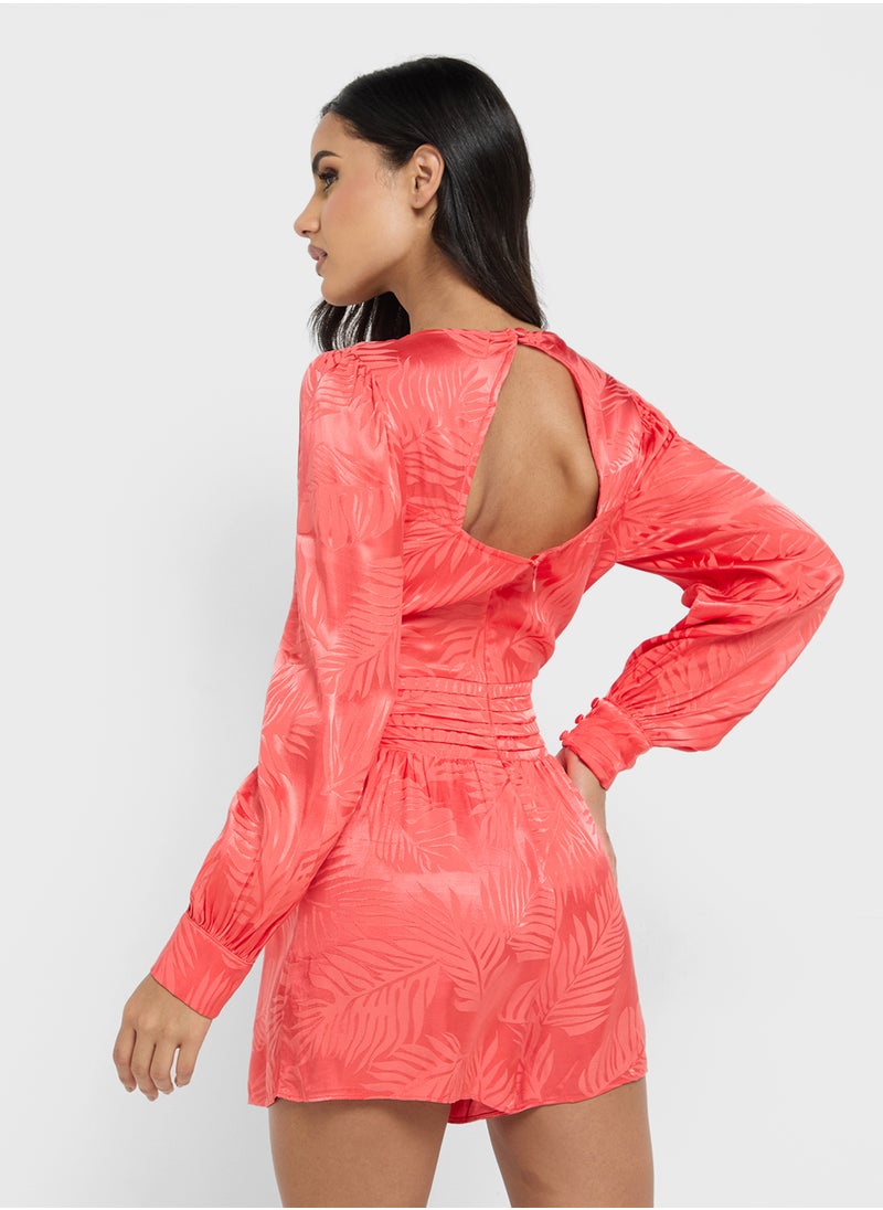 GUESS Long Sleeve Jacquard Romper  - Image 2