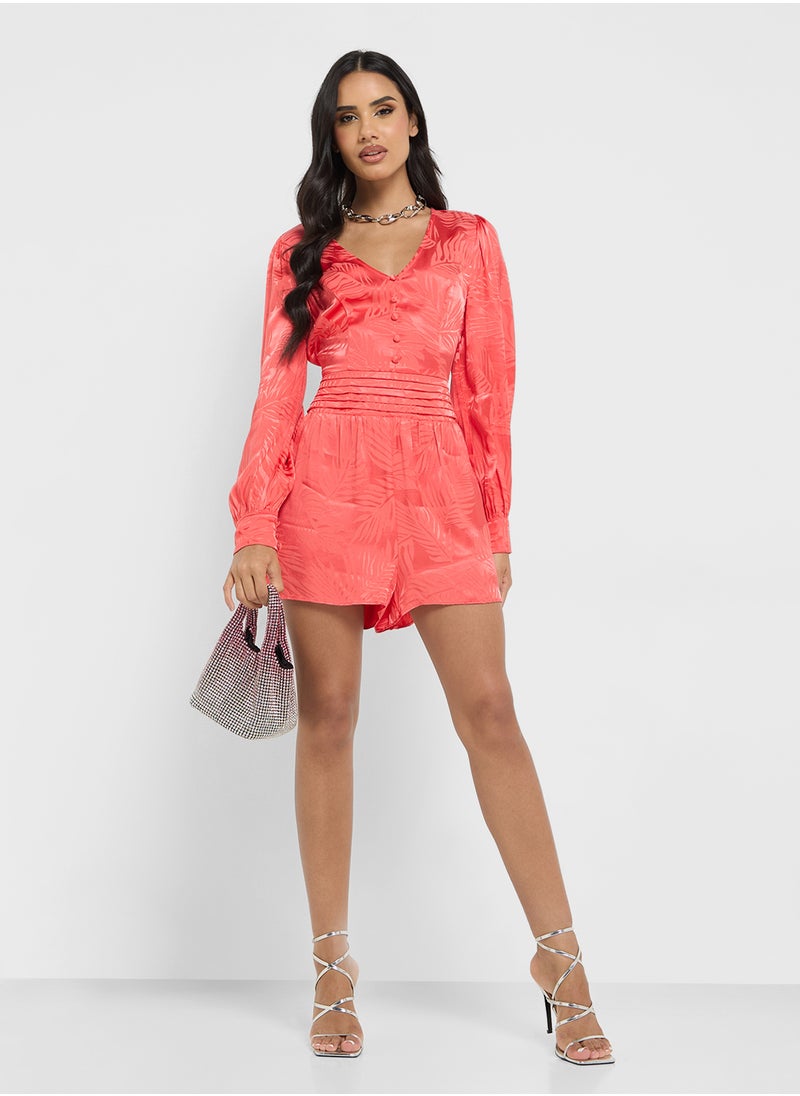GUESS Long Sleeve Jacquard Romper  - Image 4