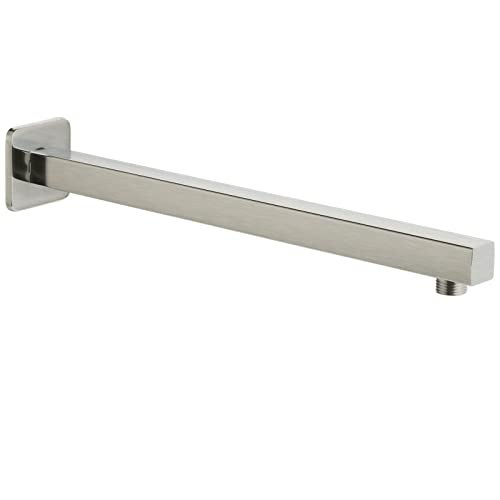 Voolan 20“ Square Shower Arm with Flange and Teflon Tape, Extension Shower Head Arm for Bathroom Fixed Shower Head, Solid Stainless Steel, Wall Mounted (Brushed Nickel) - Image 1